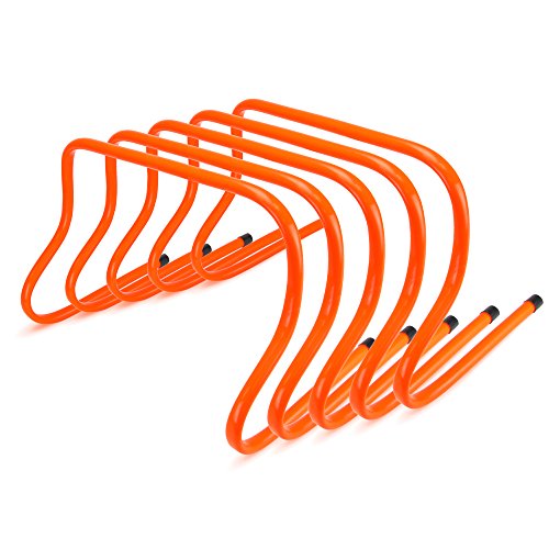 Agility Training Hurdles, 5-Pack – Hi Visibility Speed Endurance Indoor/Outdoor Practice Equipment for Track & Field – Fences for Sports Team Condition & Coaching Football, Soccer, & Cross Country