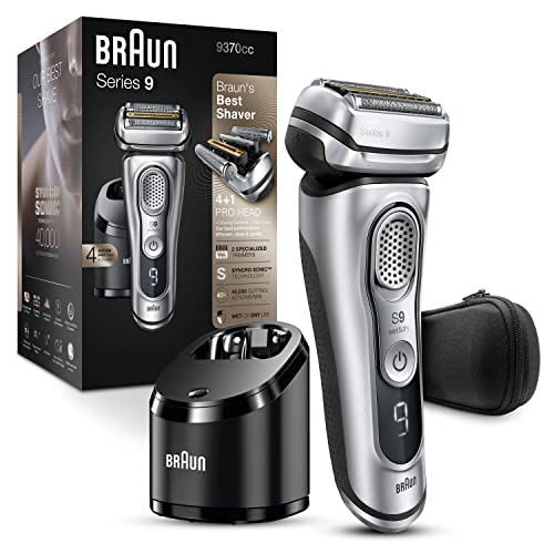Braun Series 9 9370cc Rechargeable Wet & Dry Men’s Electric Shaver with Clean & Charge Station