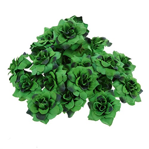 ULTNICE Artificial Faux Flower Heads Home Garden Party Decor 50pcs(Dark Green)
