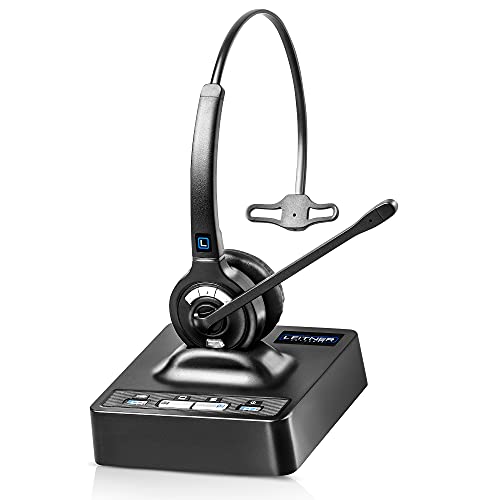 Leitner LH270 Wireless Office Headset with Mic – Computer and Telephone Headset – Phone Headsets for Office Phones – Single-Ear Premium Lite