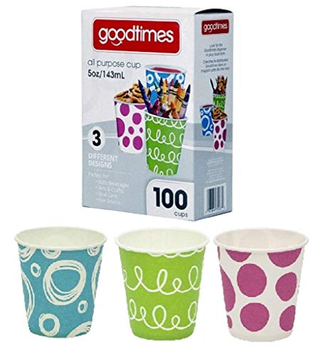 Goodtimes 5oz. All-Purpose Bathroom/Kitchen Paper Cold Cups,100ct-Assorted Designs (1)