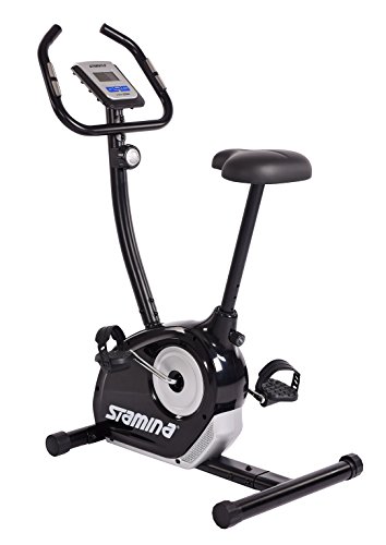 Stamina Magnetic Upright Exercise Bike 1310 – Smart Workout App, No Subscription Required – 8 Levels Smooth, Quiet Magnetic Resistance – Easy-to-Use Fitness Monitor – Integrated Heart Rate Sensors