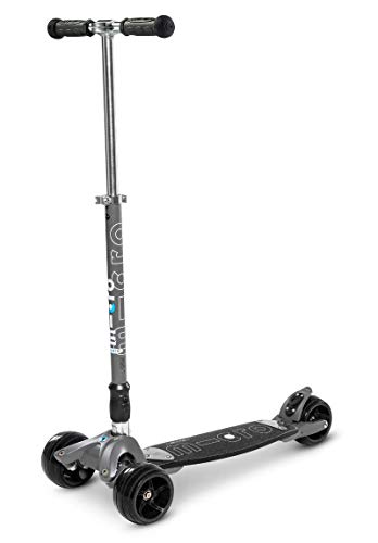 Micro Kickboard – Kickboard Monster – Three Wheeled, Lean-to-Steer Swiss-Designed Micro Scooter for Teens & Adults with Wide Wheels and Two Steering Options for Ages 13+ (Grey/Black)