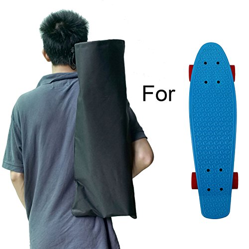 Cooplay Black Small Penny Banana Skateboard Backpack Mini Carry Bag 22″ 27″ 600D Nylon Longboard Board Handbag Straps (27 inch)