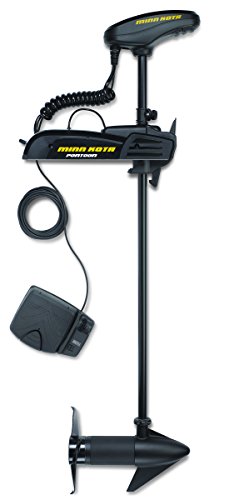 Minn Kota 1358729 Pontoon Freshwater Electric-Steer Bow-Mount Trolling Motor with Digital Maximizer & PowerDrive Foot Control, 70 lbs Thrust, 48″ Shaft