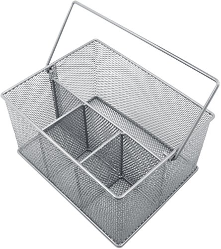 Sorbus® Utensil Caddy — Silverware, Napkin Holder, and Condiment Organizer — Multi-Purpose Steel Mesh Caddy—Ideal for Kitchen, Dining, Entertaining, Tailgating, Picnics, and much more (Silver) | The Storepaperoomates Retail Market - Fast Affordable Shopping