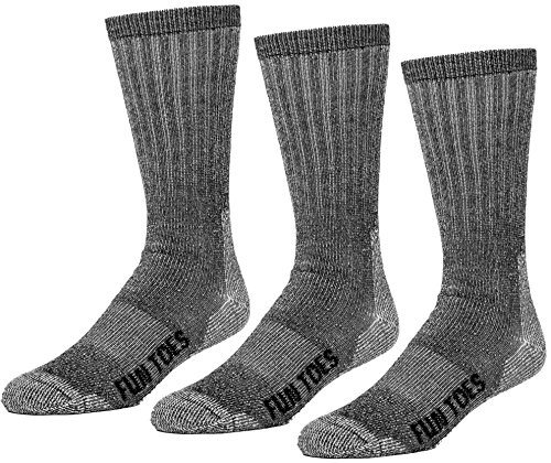 FUN TOES Socks for Men, 3 Pairs Durable Thermal Insulated 80% Merino Wool Socks Strong Warm Hiking Socks for Winter, Washable Boot Socks, Perfect for Indoor or Outdoor Sports (Black) | The Storepaperoomates Retail Market - Fast Affordable Shopping