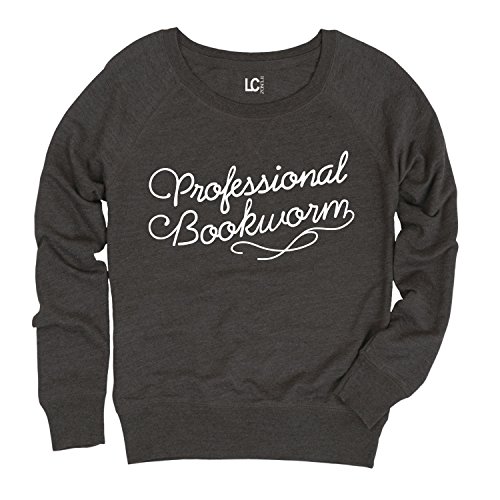 Instant Message – Professional Bookworm-Ladies Lightweight French Terry Pullover – Size Medium Heather Charcoal