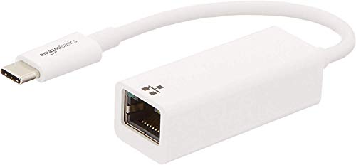 Amazon Basics USB 3.1 Type-C to Ethernet Adapter for Apple Mac and PC – White