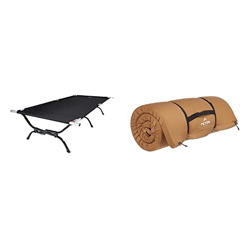 TETON Sports Outfitter XXL Camp Pad, Extra Large Sleeping Pad Perfect for Base Camp, Camping and Hunting and TETON Sports Outfitter XXL Camping Cot Perfect for Base Camp and Hunting – Limited Edition Bundle