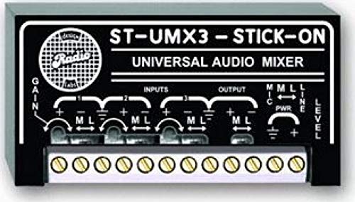 RDL ST-UMX3 Audio Mixer 3 Mic or Line x 1 Mic or Line, Balanced Unbalanced Configuration