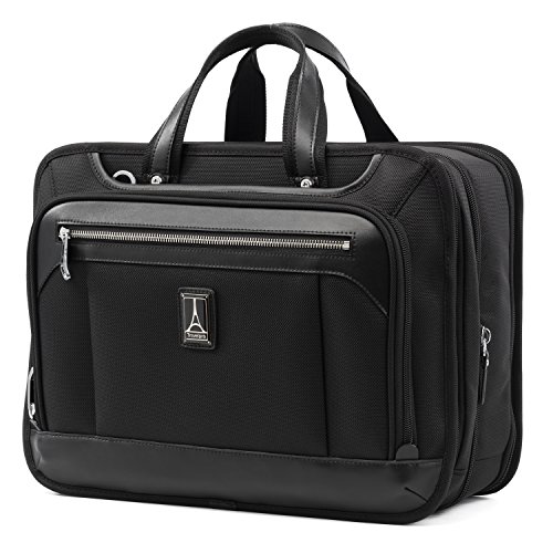 Travelpro Platinum Elite Expandable Business Laptop Briefcase, Fits up to 15.6 Laptop, Work School Travel, Men and Women, Shadow Black