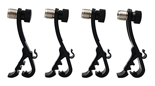 Boseen Shockproof Drum Rim Microphone Clip for Microphone Clamps Holder with Groove Gear(Pack of 4)