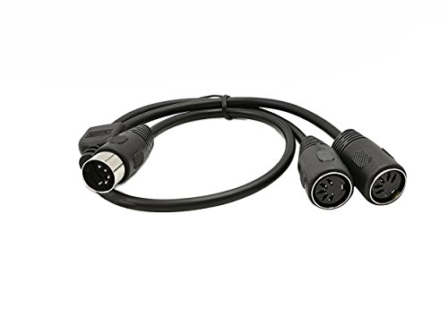 SinLoon DIN 5-Pin Splitter Y Adapter MIDI Cable, MIDI 5 Pin Male to Dual 2 x DIN-5 Female Extension Audio Cable (D5P M-2F,0.5meter)