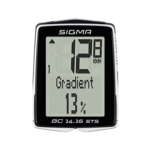 Sigma Sport Bicycle Computer BC 14.16 STS, 14 Functions, Altitude, Wireless Bike Computer, Black