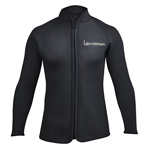 Lemorecn Adult’s 3mm Wetsuits Jacket Long Sleeve Neoprene Wetsuits Top (2031blackM)