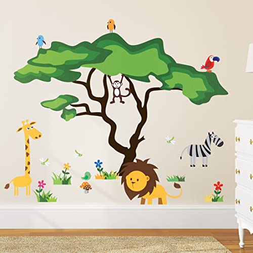 Timber Artbox Cute Safari Baby Nursery Decor – Jungle Kids Wall Decals – Animals Wall Stickers for Toddlers, Boys & Girls Room, Bedroom – Kawaii Forest Theme Daycare, Classroom & Playroom Decor | The Storepaperoomates Retail Market - Fast Affordable Shopping
