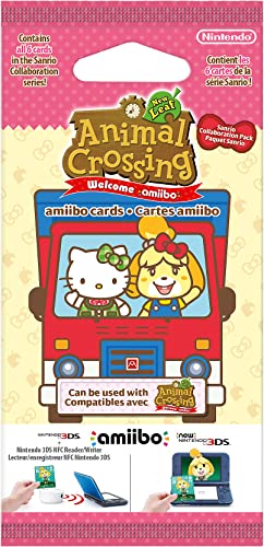 Nintendo France SARL Animal Crossing: New Leaf – Welcome Pack Sanrio – Amiibo 6 Card (Multi), Black, 2003266