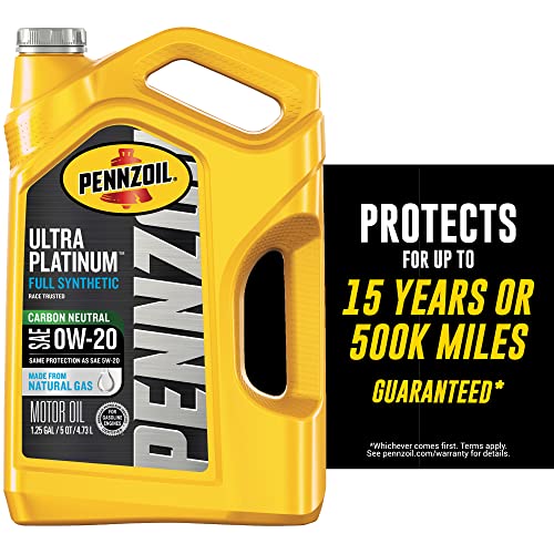 Pennzoil Ultra Platinum Full Synthetic 0W-20 Motor Oil (5-Quart, Case of 3)