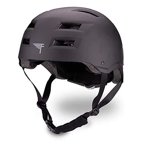 Flybar Bike Helmet- Multi Sport Dual Certified Adjustable Dial, Skateboard Helmet, Roller Skating, Pogo, Electric Scooter, Snowboard, Boys and Girls Kids- Adults Helmets (Blk,L-XL)