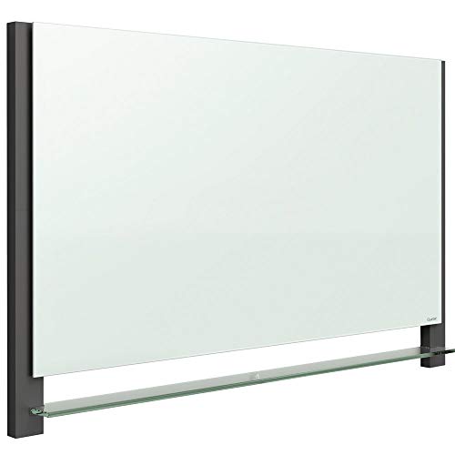Quartet Glass Whiteboard, Magnetic Dry Erase White Board, 50″ x 28″, Wide Format with Invisible Mount, Black Aluminum Frame, Evoque (G5028BA)