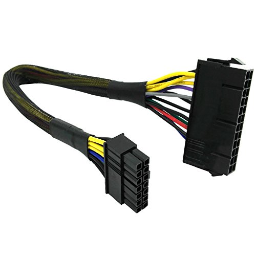 COMeap 24 Pin to 14 Pin ATX PSU Main Power Adapter Braided Sleeved Cable for IBM Lenovo PCs and Servers 12-inch(30cm) (Long Type)