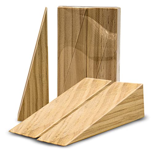 Wooden Door Stoppers – Handmade Acacia Wood Door Wedge – Home Security Door Jammer for Bottom of Door – Works for All Floor Types – 8 Pack