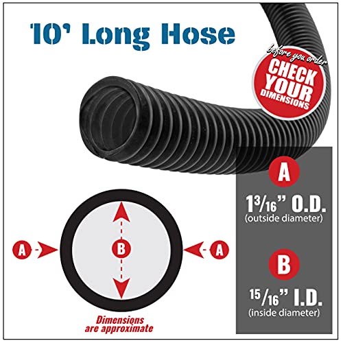 10 Foot Long Dust Collection Power Tool Hose Kit with 6 Threaded Fittings/Attachments for Multiple Types/Brands of Power Tools and Work Shop Vacuums | The Storepaperoomates Retail Market - Fast Affordable Shopping