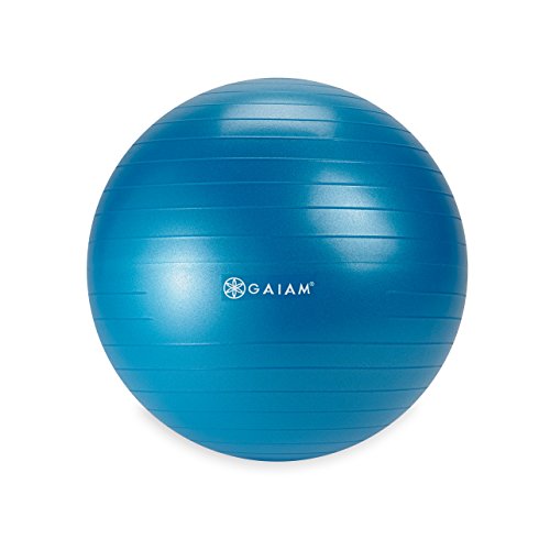 Gaiam Kids Balance Ball – Exercise Stability Yoga Ball, Kids Alternative Flexible Seating for Active Children in Home or Classroom (Satisfaction Guarantee), Blue, 45cm (2.09 Pounds)