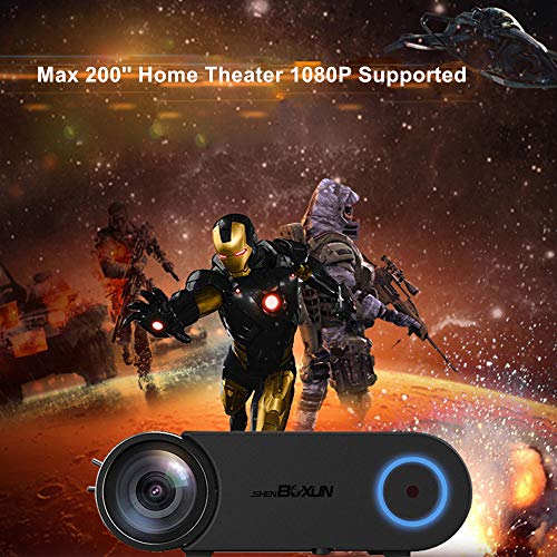 Shenboxun Mini LED LCD Projector Full Color Max 130” Mini Portable 1080P Home Cinema Theater Multimedia Projector Support HD PC USB HDMI AV VGA for Video Movie Child Games Entertainment | The Storepaperoomates Retail Market - Fast Affordable Shopping