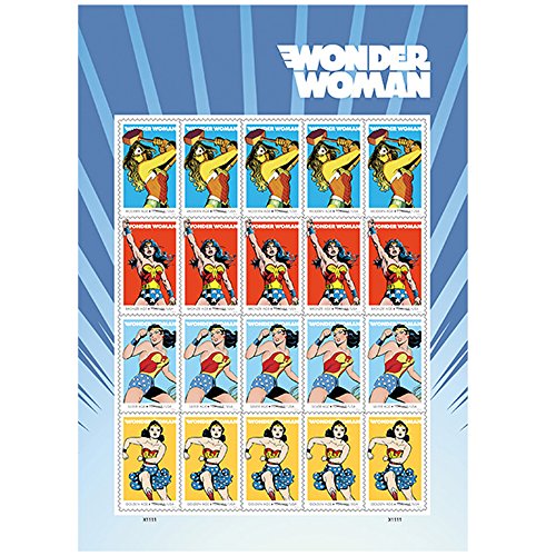 Wonder Woman 75th Anniversary Sheet of 20 Forever First Class Postage Stamps Scott 5150 By USPS