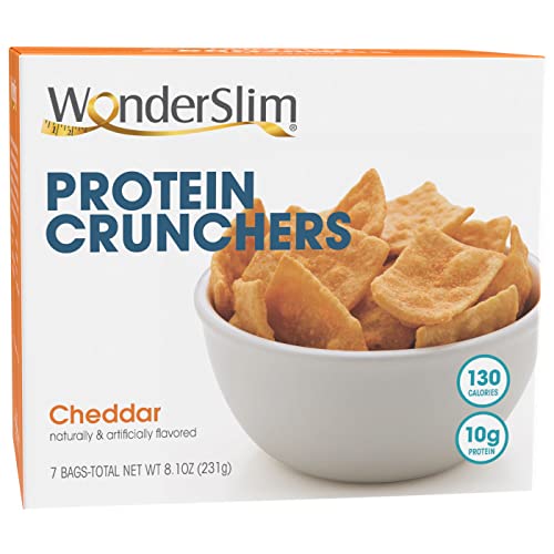 WonderSlim Protein Cracker Snack Chips, Cheddar, 10g Protein, 3g Fat, Gluten Free (7ct)
