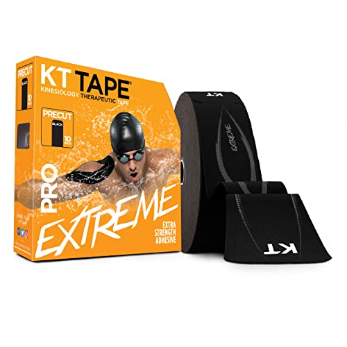KT Tape PRO Extreme Kinesiology Tape, Jumbo 150 Precut 10 Inch Strips, Black