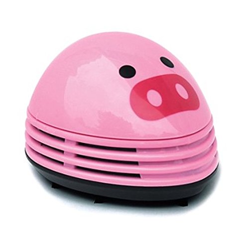 discoGoods Annoyed Prints Emoticon Pattern Battery Operated Desktop Vacuum Cleaner Mini Dust Cleaner (Pink Pig)