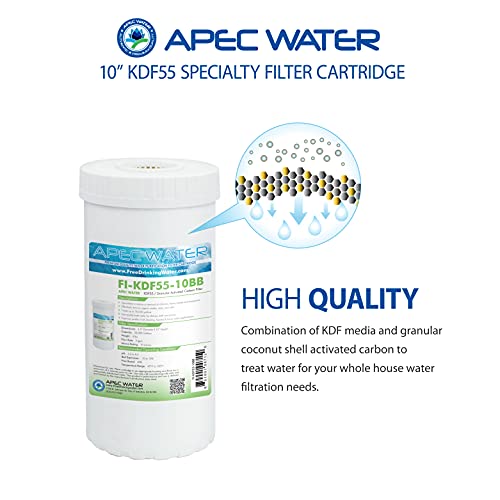 APEC Water Systems FI-KDF55-10BB US Made Chlorine, Heavy Metal Reduction Replacement Water Filter, 4.5″x10″, White | The Storepaperoomates Retail Market - Fast Affordable Shopping