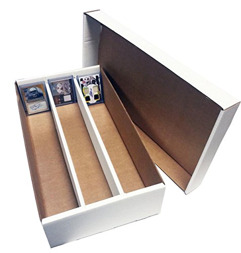 (4) SUPER Shoe 3-Row Storage Box (3000 Ct.) – Corrugated Cardboard Storage Box – Baseball,Football, Basketball, Hockey, Nascar, Sportscards, Gaming & Trading Cards Collecting Supplies by MAX PRO