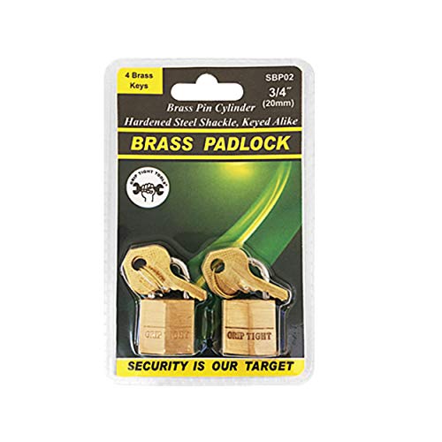 Grip Tight Tools Solid Brass Padlock, 3/4-Inch (2Pack) | The Storepaperoomates Retail Market - Fast Affordable Shopping