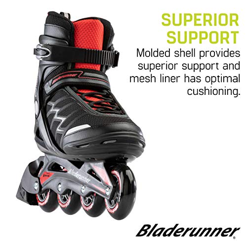 Bladerunner by Rollerblade Advantage Pro XT Men’s Adult Fitness Inline Skate, Black and Red, Inline Skates ,12 | The Storepaperoomates Retail Market - Fast Affordable Shopping