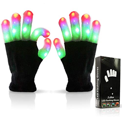 Luwint Light Up Toys, Kids LED Glow Gloves, Fun for Boys Age 4-7 8-12 Year Old, Gifts for Autistic Children Birthday Party Costume Stocking Stuffers, 6 Flashing Modes and Extra Batteries