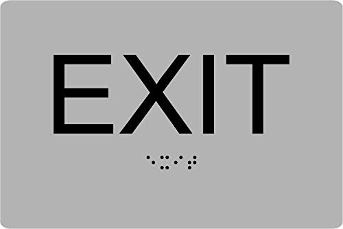 ADA Exit Sign (Silver/Black)