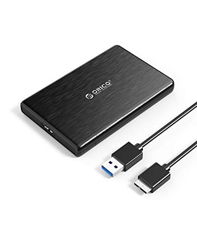 ORICO USB 3.0 to SATA III 2.5″ External Hard Drive Enclosure for 2.5 Inch 7mm-9.5mm SATA HDD/SSD Tool Free [UASP Supported],Black(2189U3)