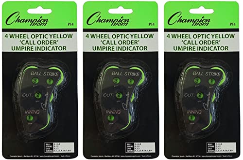Champion Sports 4 Wheel Optic Yellow Call Order Umpire Indicator – PI4 (3-Pack)