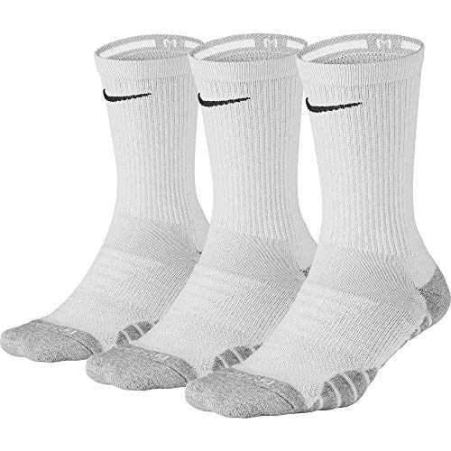 Nike Women’s Everyday Max Cushion Training Crew Sock (3 Pair), Socks with Cushioned Comfort & Dri-FIT Technology, White/Wolf Grey/Anthracite, M