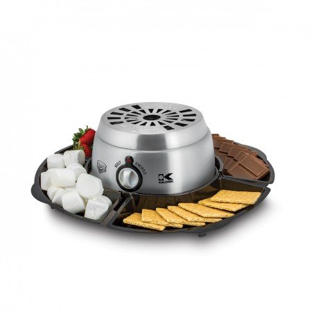 Kalorik 2-in-1 Smores Maker, with Chocolate Treat Fondue Melt Feature, Includes Fork and Tray Set, Stainless Steel
