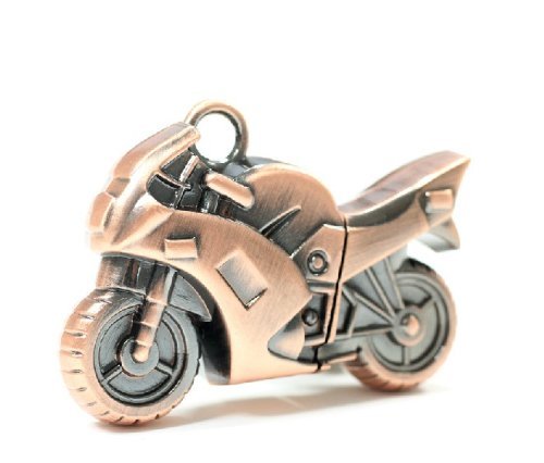 WooTeck 64GB Strong Metal Motorcycle USB Flash Drive Memory Stick Pendrive Copper