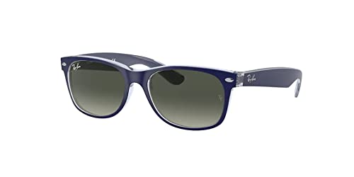 Ray-Ban RB2132 605371 55MM Matte Blue on Transparent/Light Grey Gradient Dark Grey Square Sunglasses for Men for Women + BUNDLE with Designer iWear Complimentary Eyewear Kit