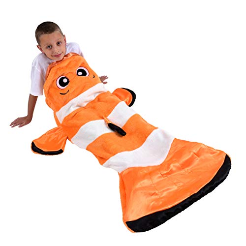 Snuggie Tails Comfy Cozy Super Soft Warm Clownfish Blanket for Kids, As Seen on TV
