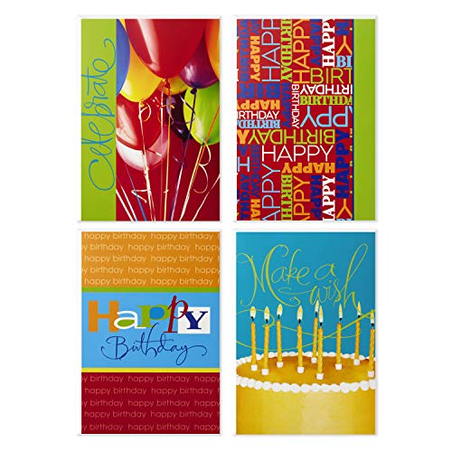 Hallmark Assorted Birthday Cards (Bright Icons, 12 Cards and Envelopes) (5EDX8613)