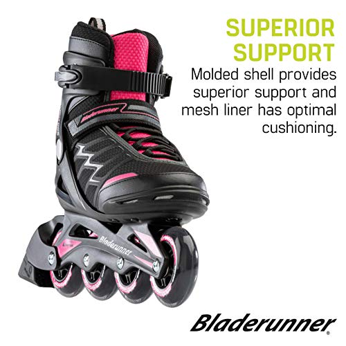 Bladerunner by Rollerblade Advantage Pro XT Women’s Adult Fitness Inline Skate, Black and Pink, Inline Skates , 7 | The Storepaperoomates Retail Market - Fast Affordable Shopping
