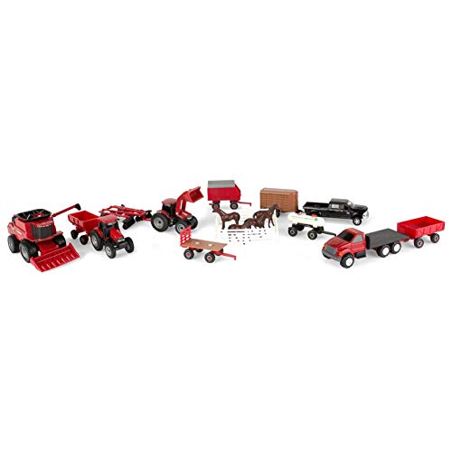 ERTL Case IH Farm Toy Value Playset with Tractors, Trucks, Farm Implements and Horses